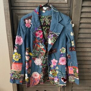Vintage 70s Floral Patchwork blazer ABOVE THE CROWD excellent condition
